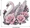 Diamond Art Painting Pendant Ornament Kit – 5D Rose Swan DIY Diamond Crystal Hanging Window & Door Decor for Adults, Wall & Christmas Decoration (24.2 x 23 cm)
